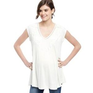 Cream lace maternity top